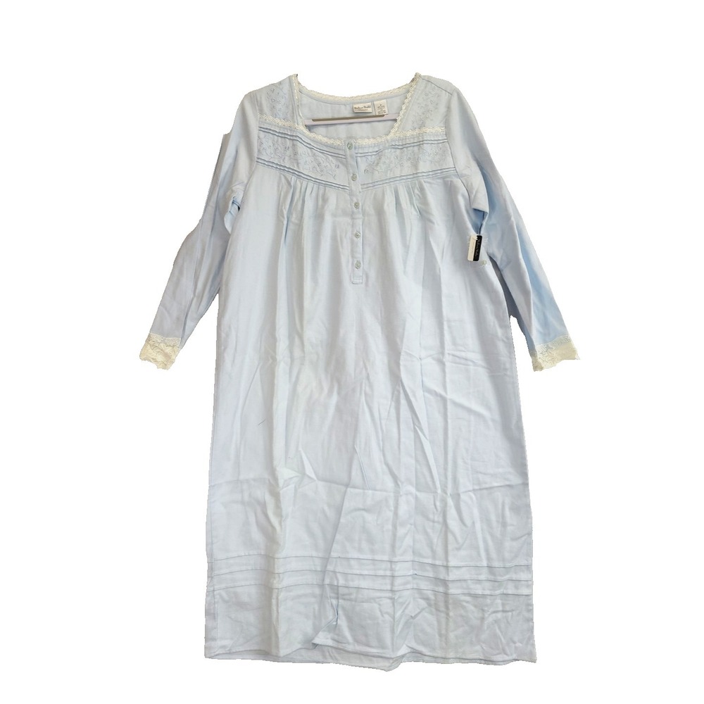 New‎ Madison Studios Intimates Nightgown Lt Blue Cottagecore Modest GrannyCore